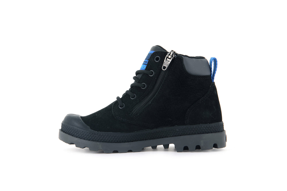 Botas Palladium PAMPA HI CUFF WP OZ Niños Negras | Costa Rica-35970